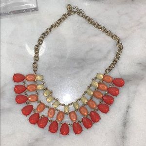 tri-color statement necklace